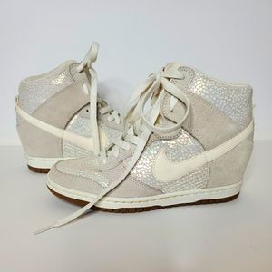 Nike Dunk Sky Hi Sneakers Metallic Luster Size 6.5